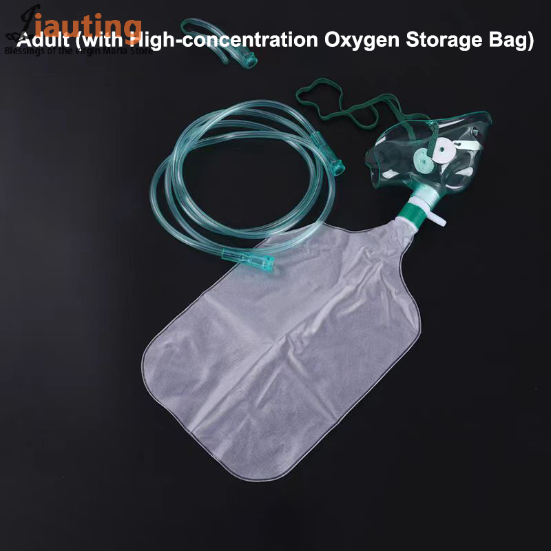 Oxygen Mask Non-Rebreather - 1 Stück Sauerstoff-Gesichtsmaske für Erwachsene/Kinder mit